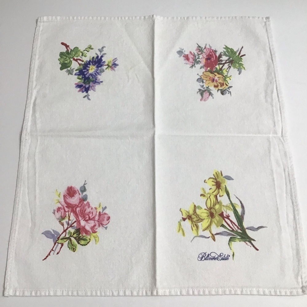 Biltmore Estate Floral Napkins SET OF 3 Thick Cotton Bread Basket Liners Cottage - Picture 12 of 12